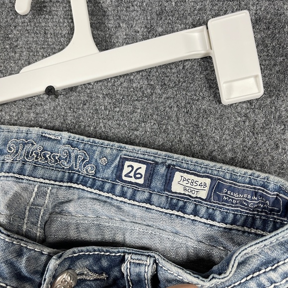 Vintage Y2K Miss Me JP5854B Boot Cut Jeans Size 26 Distressed Light Wash #1191 - Picture 3 of 12